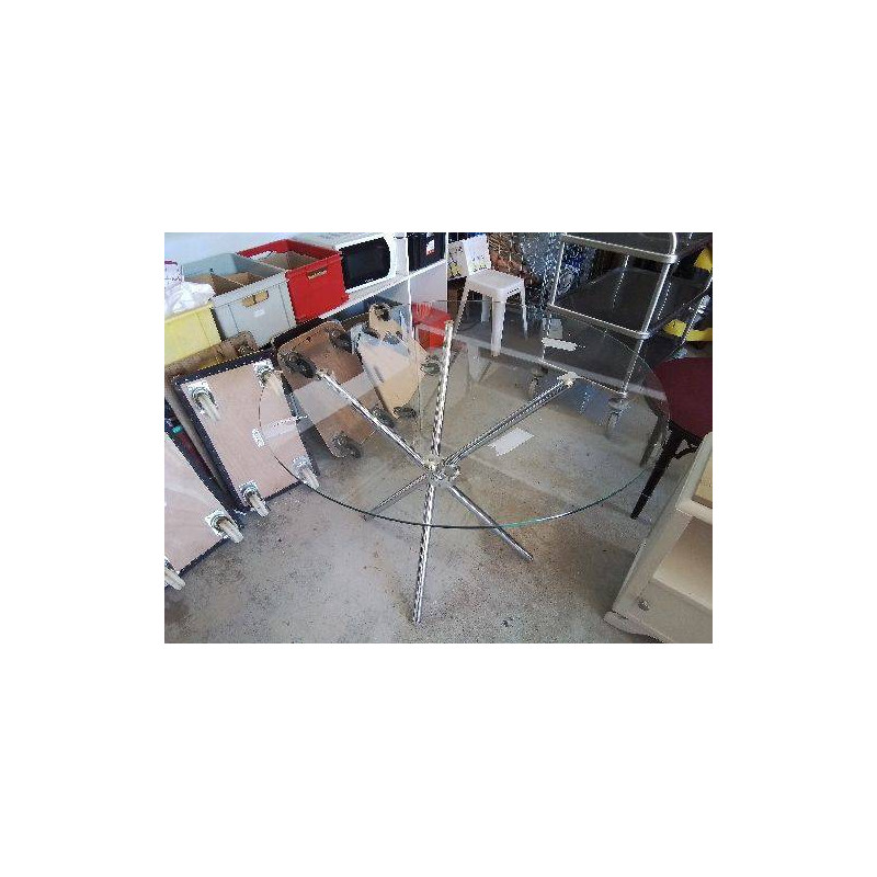 TABLE RONDE PLATEAU EN VERRE 