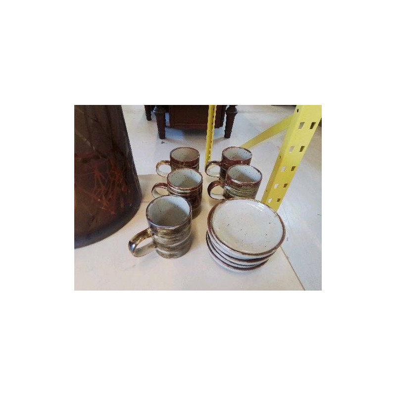 LOT DE 5 PETITES TASSES EN GRÈS 