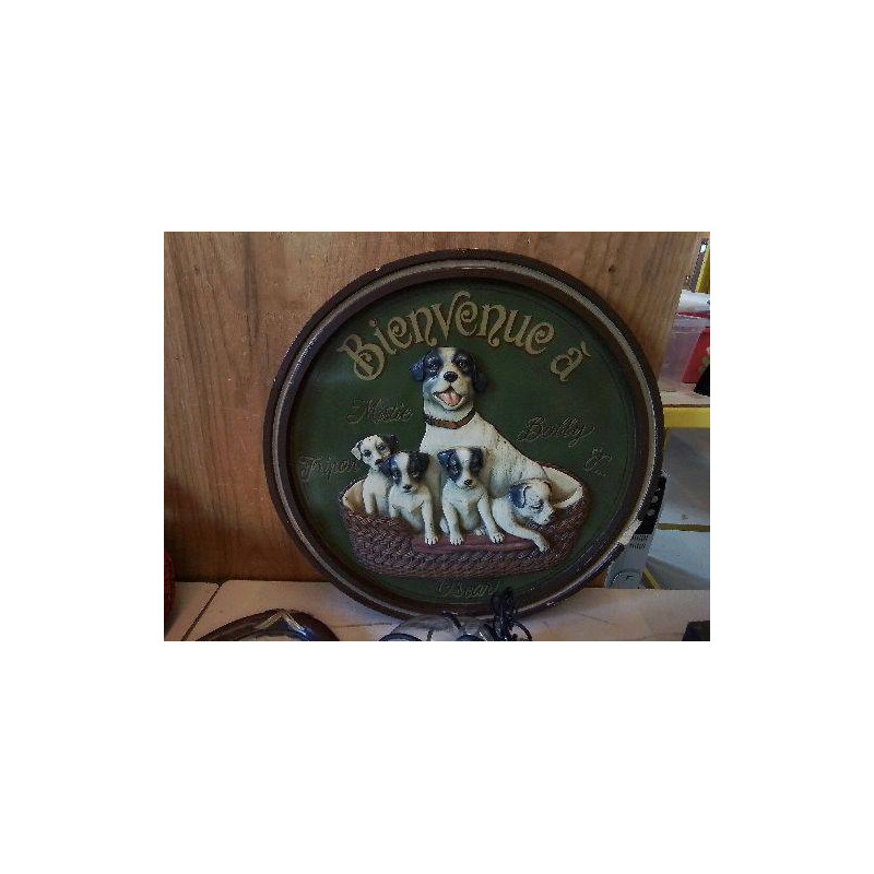 GRAND CADRE DECORATIF CHIENS