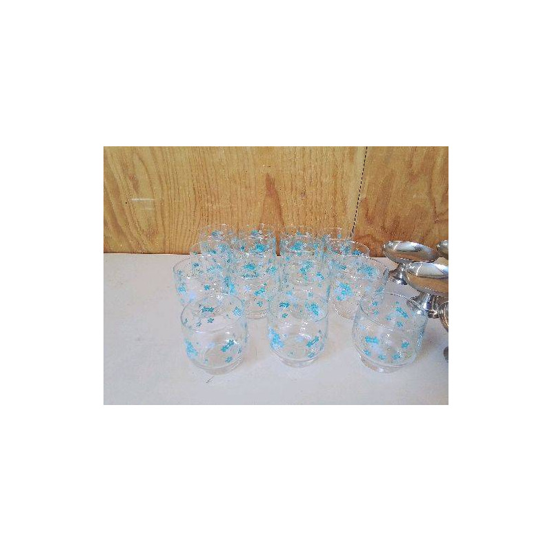 VERRE MYOSOTIS LUMINARC ARCOPAL MOTIF FLEURS BLEU 