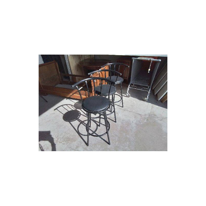 TABOURET HAUT NOIR PIVOTANT 