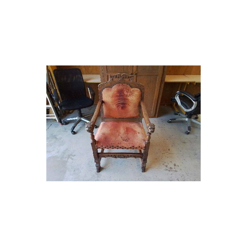 FAUTEUIL ACCOUDOIR TETE DE LION 