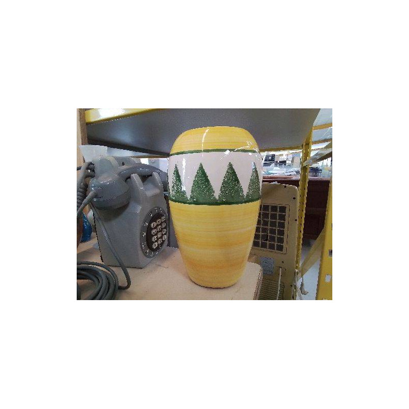 VASE ORANGE COLORÉ MOTIF TRIANGLE 