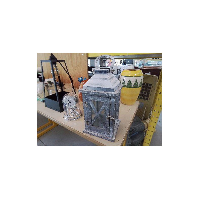 LANTERNE GRISE DECORATIVE 