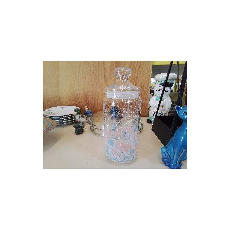 BONBONNIÈRE EN VERRE DECORÉ 