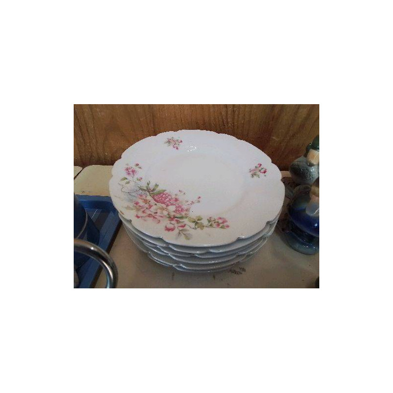 LOT DE 6 ASSIETTES À DESSERT MOTIF FLORAL 