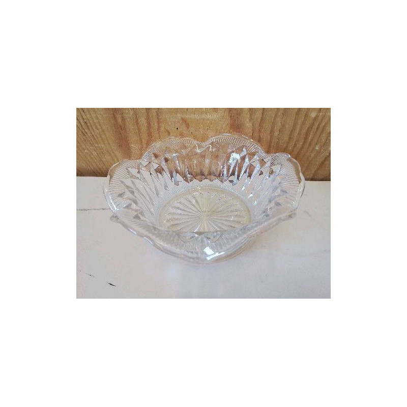 SALADIER COUPE DE FRUIT EN VERRE MOULÉ 