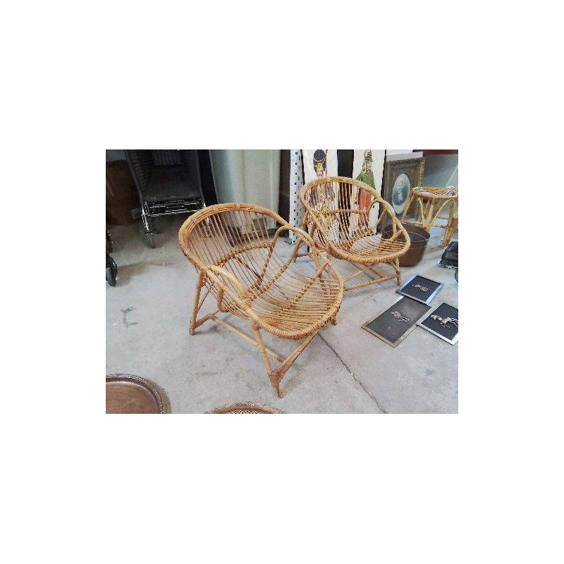FAUTEUIL DE JARDIN CORBEILLE EN ROTIN