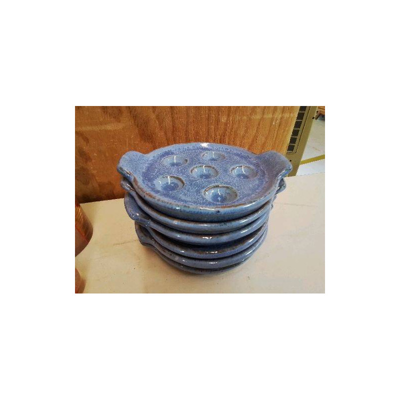 LOT DE 6 ASSIETTES A ESCARGOT 