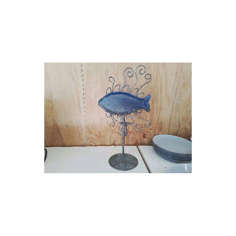 BOUGEOIR DECORATIF POISSON BLEU 