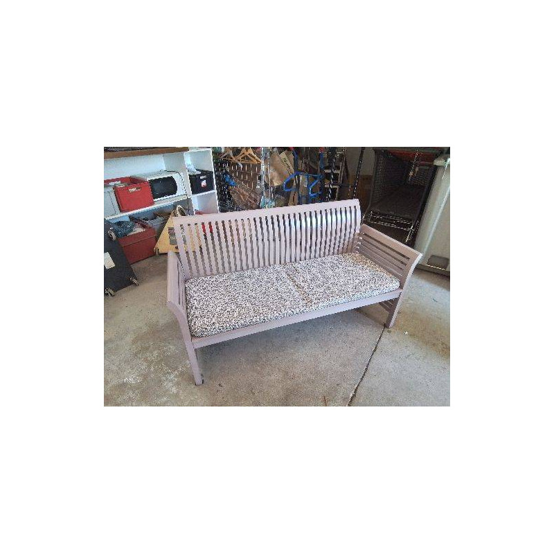 BANC RELOUKER AVEC COUSSIN MOTIF NOIR 