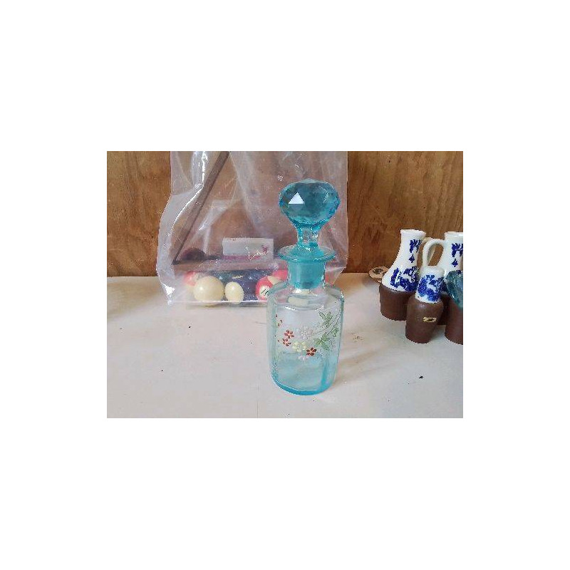 PETITE CARAFE BLEU MOTIF FLORAL 