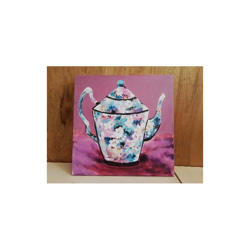 PEINTURE THÉIÈRE FLEURIE