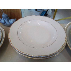 PLAT BLANC BORDURE DORÉ EN PORCELAINE 