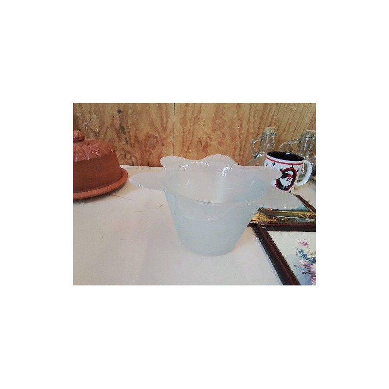 CACHE POT EN VERRE AVEC MOTIFS ROND