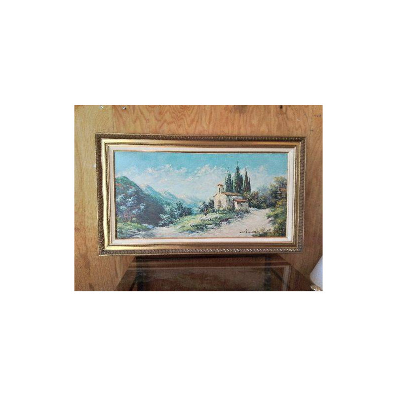 TABLEAU ’ L’EGLISE AU MILIEU DES MONTAGNES’