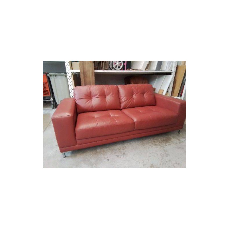 CANAPE CUIR ROUGE