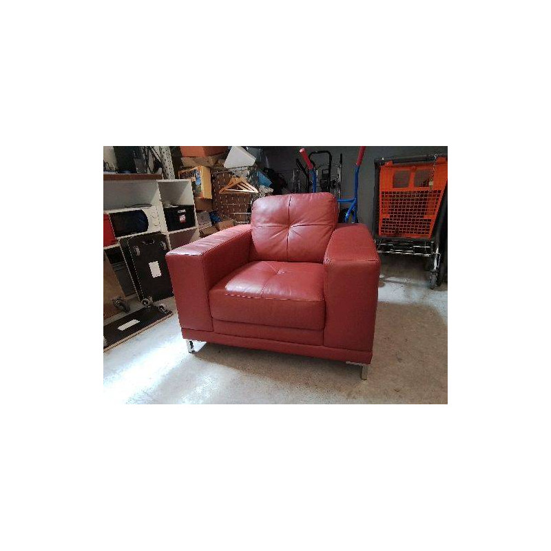 FAUTEUIL CUIR ROUGE 
