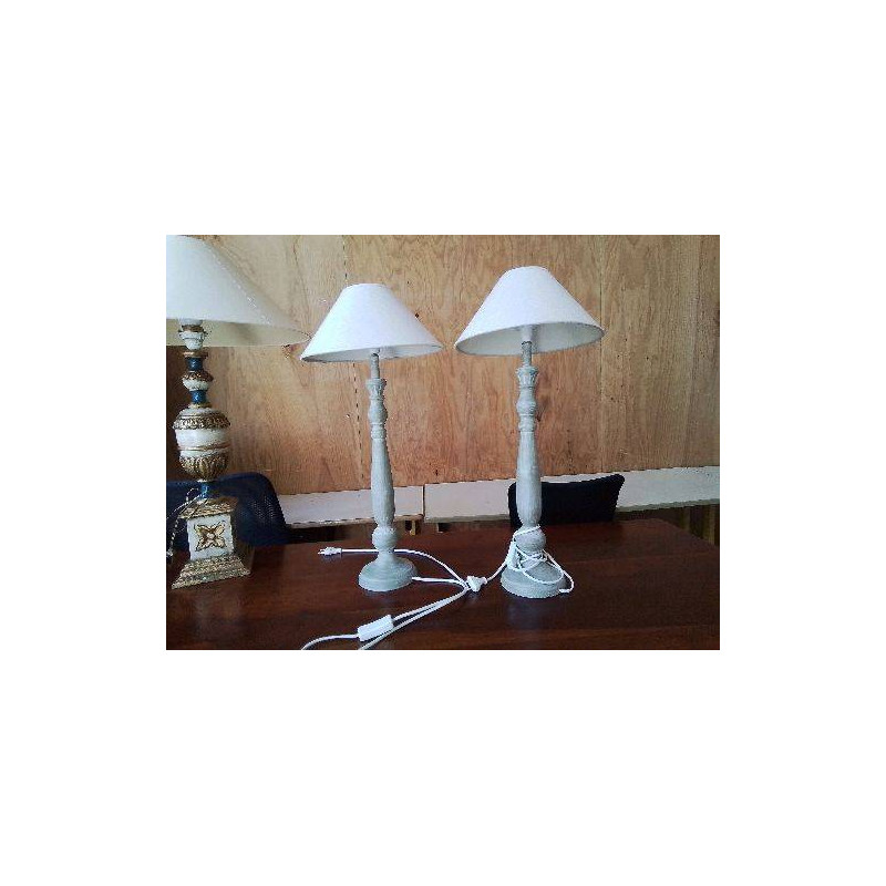 LAMPE DE CHEVET PIED BOIS