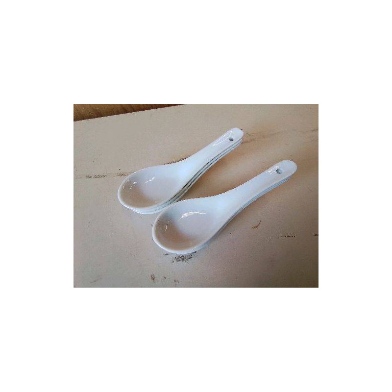 LOT DE 6 CUILLÈRES EN PORCELAINE 