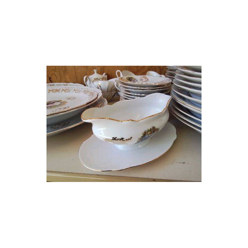 SAUCIÈRE MOTIF RENOIR BORDURES DORÉ 