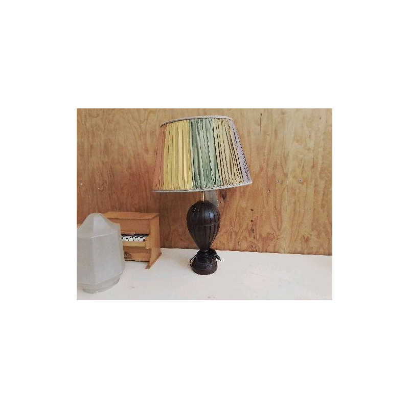 LAMPE EN BOIS PIED TOURNÉ VINTAGE