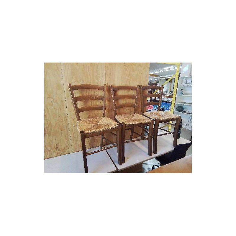 CHAISE RUSTIQUE PAILLÉE 