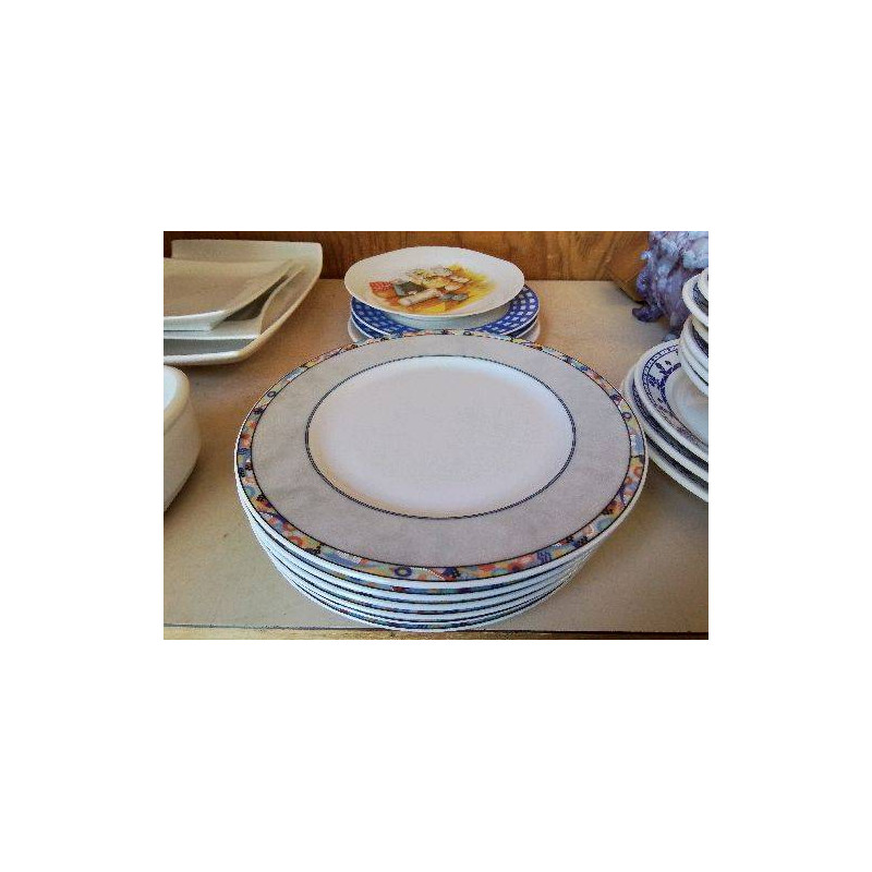 LOT DE 6 ASSIETTES À DESSERTE PETITS MOTIFS 