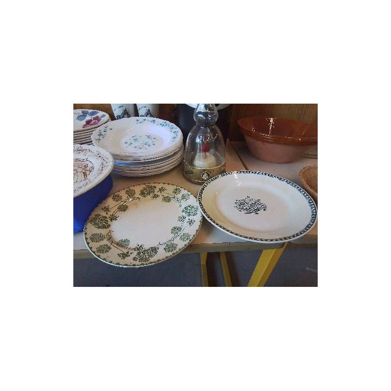 ASSIETTE À DESSERT VERTE VINTAGE 