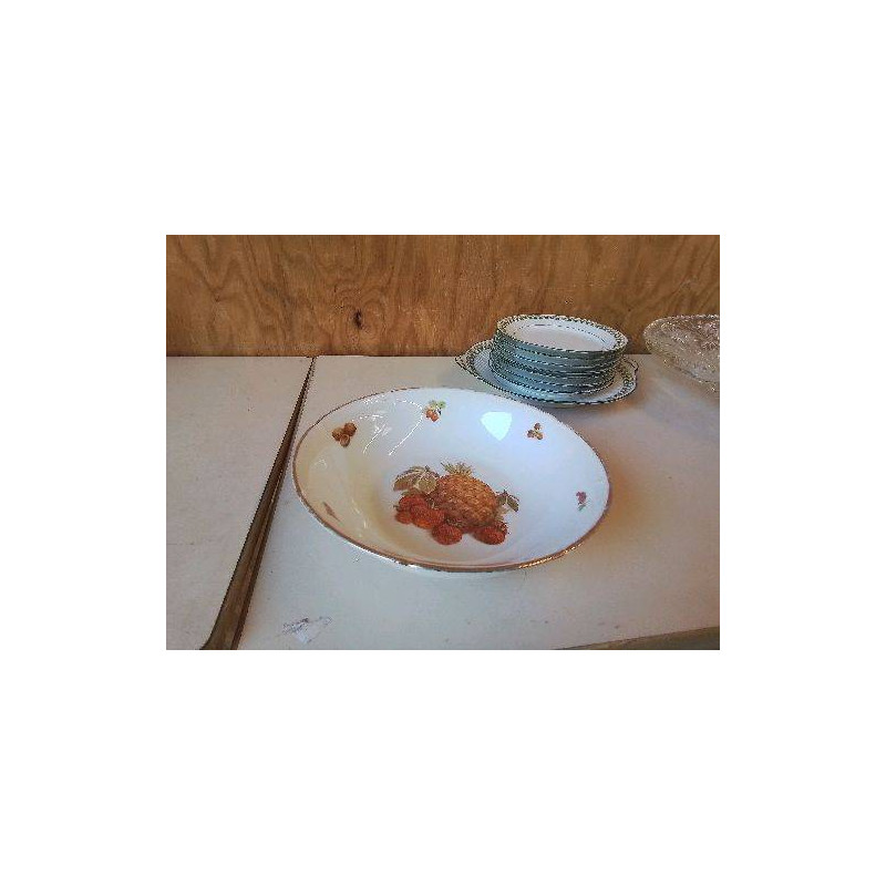SALADIER EN PORCELAINE MOTIF FRUITS
