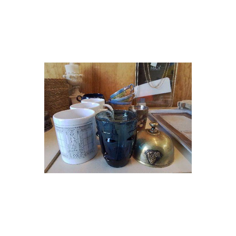 VERRE VISAGE BLEU 