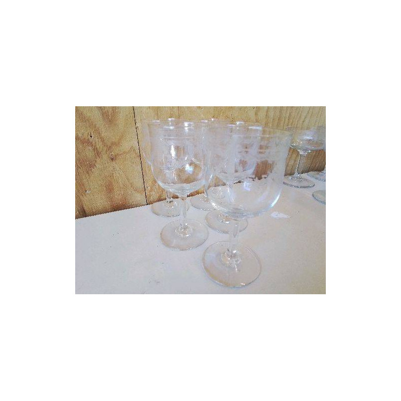 LOT DE 5 VERRES EN CRISTAL 