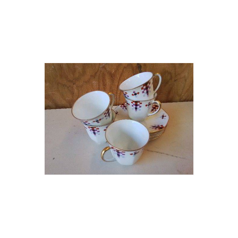 LOT DE 5 TASSES A CAFE